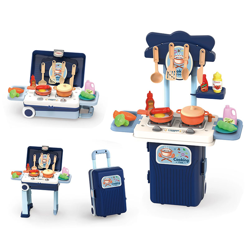 Детска кухня в куфар 4 в 1 Raya Toys 19 части, в кутия