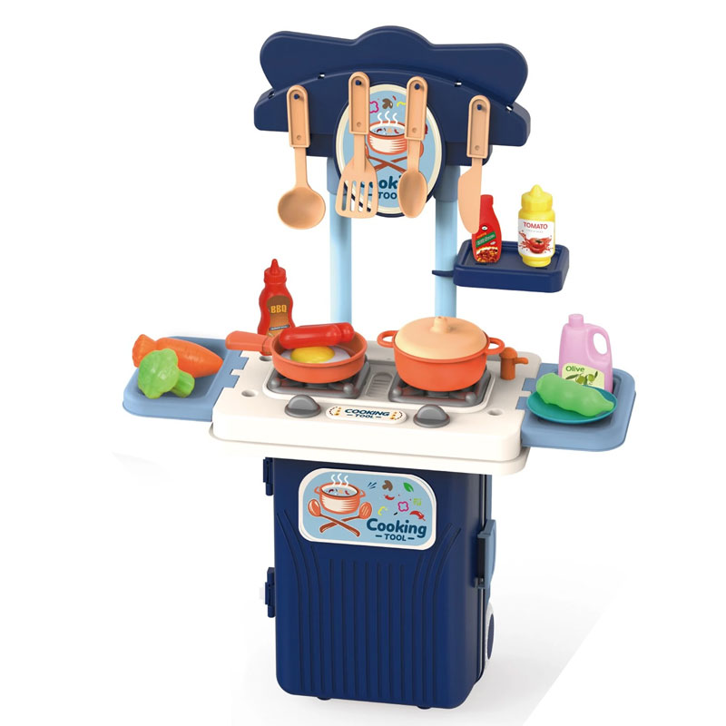Детска кухня в куфар 4 в 1 Raya Toys 19 части, в кутия