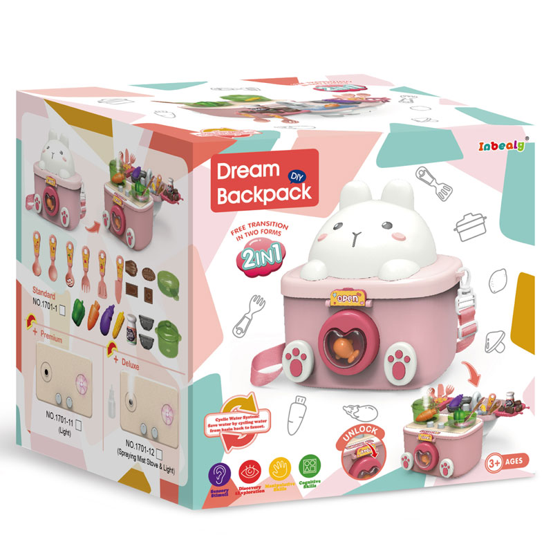 Детска кухня в чанта Raya Toys Зайче, с течаща вода, 20 части