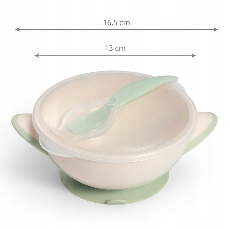 Купа с капак и лъжичка Babyono Suction bowl 1063