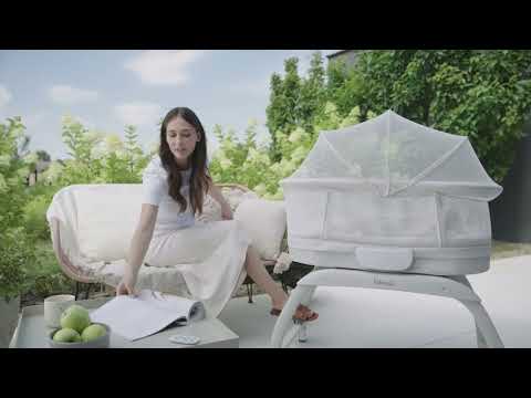 Бебешка кошара Next to me Lionelo Coral люлееща се, с вградена везна