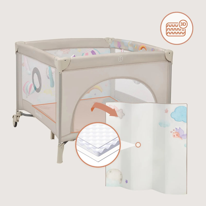 Бебешка кошара за игра Lionelo Mille Plus