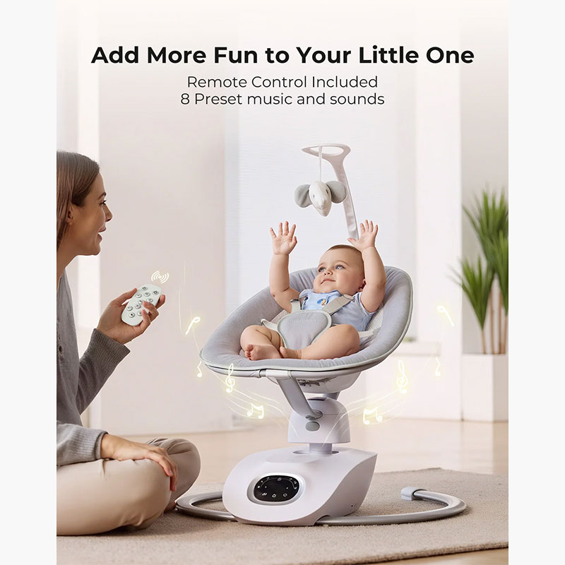 Бебешка люлка Momcozy CocoSway, 3D-Motion, с музика, с дистанционно управление