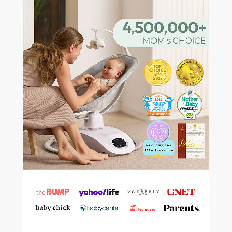 Бебешка люлка Momcozy CocoSway, 3D-Motion, с музика, с дистанционно управление