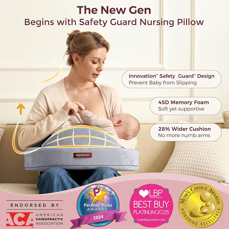 Възглавница за кърмене Momcozy CozyLite, Grey