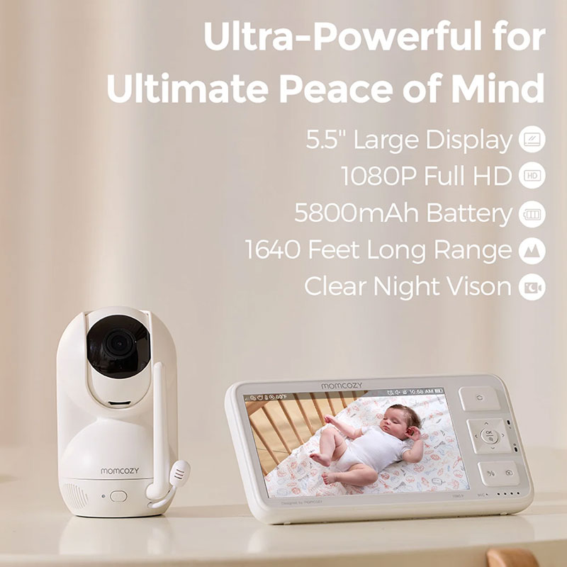 Бебефон с камера Momcozy 5.5" 1080P Full HD, BM03