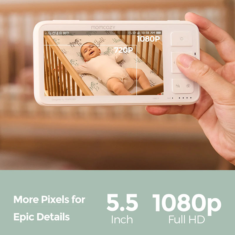 Бебефон с камера Momcozy 5.5" 1080P Full HD, BM03