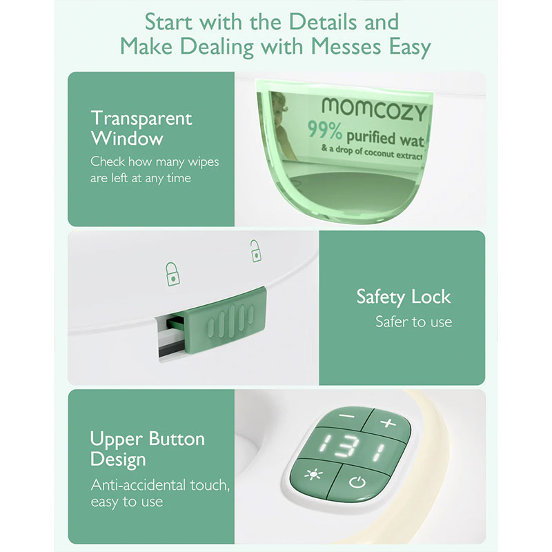 Уред за затопляне на бебешки мокри кърпи Momcozy