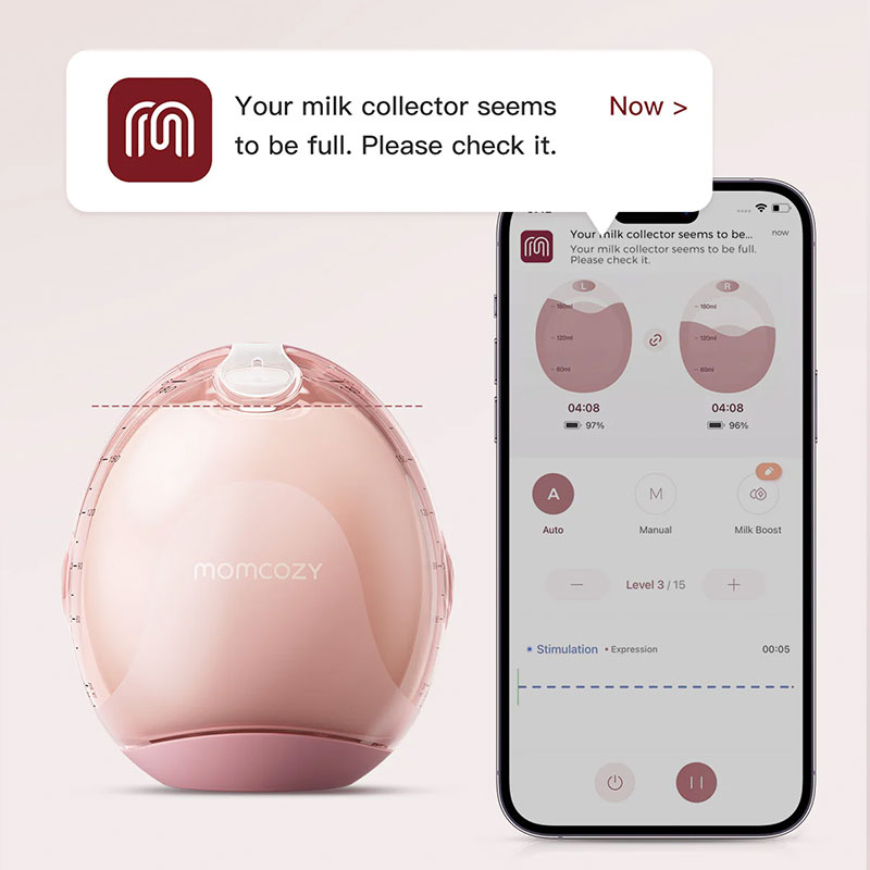 Смарт двойна електрическа помпа за кърма Momcozy Air 1 Ultra-slim, с мобилно приложение