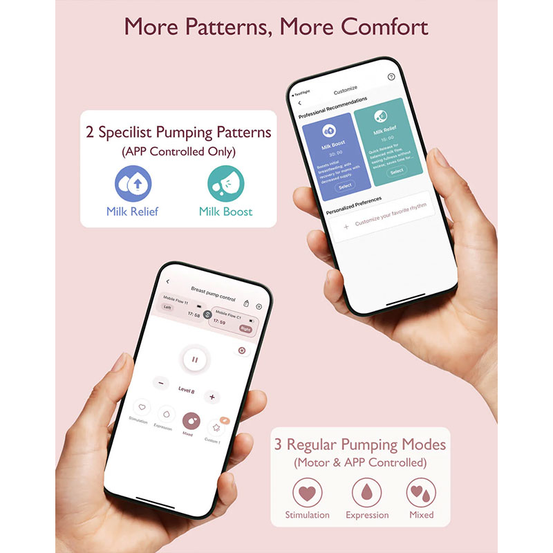 Електрическа помпа за кърма Momcozy Mobile Flow™ M9, Hands-free, Cozy Red