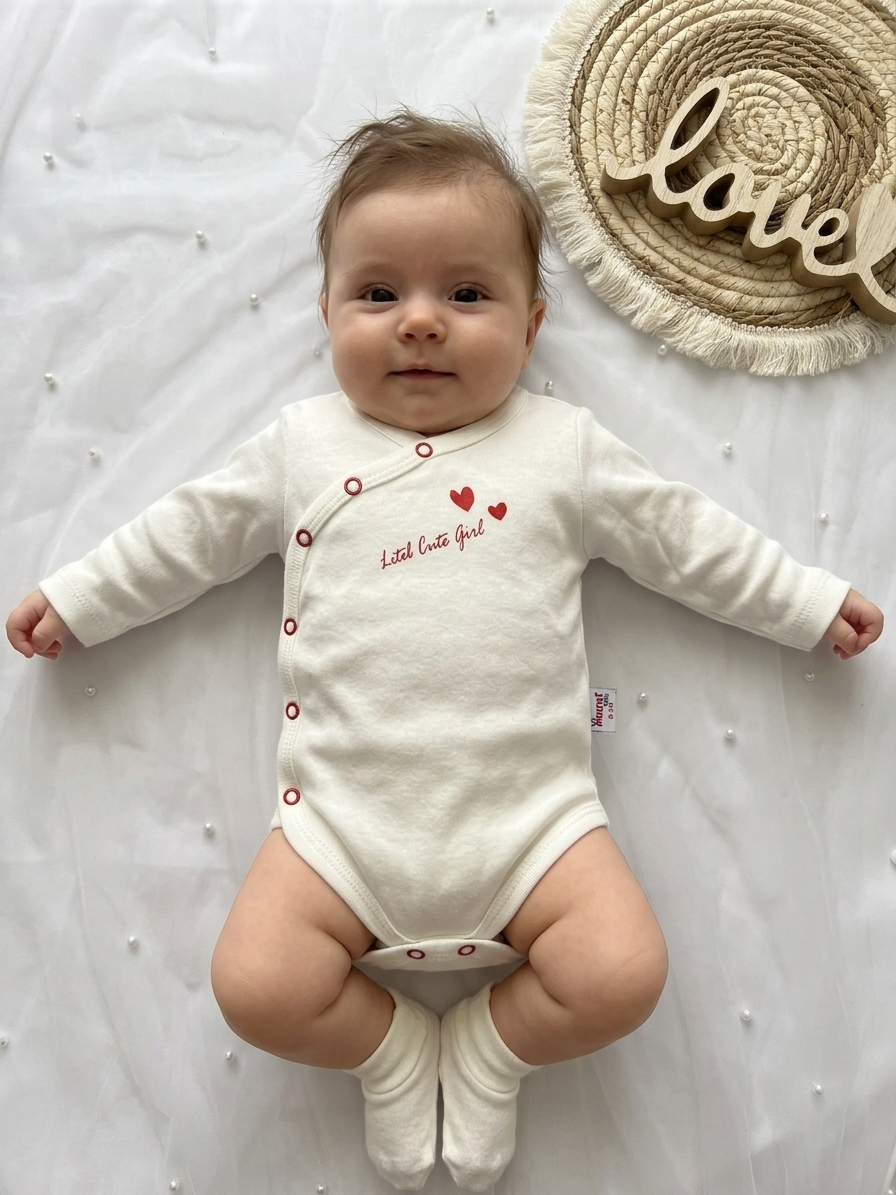 Бебешко боди „прегърни ме“ с надпис "Little Cute Girl"