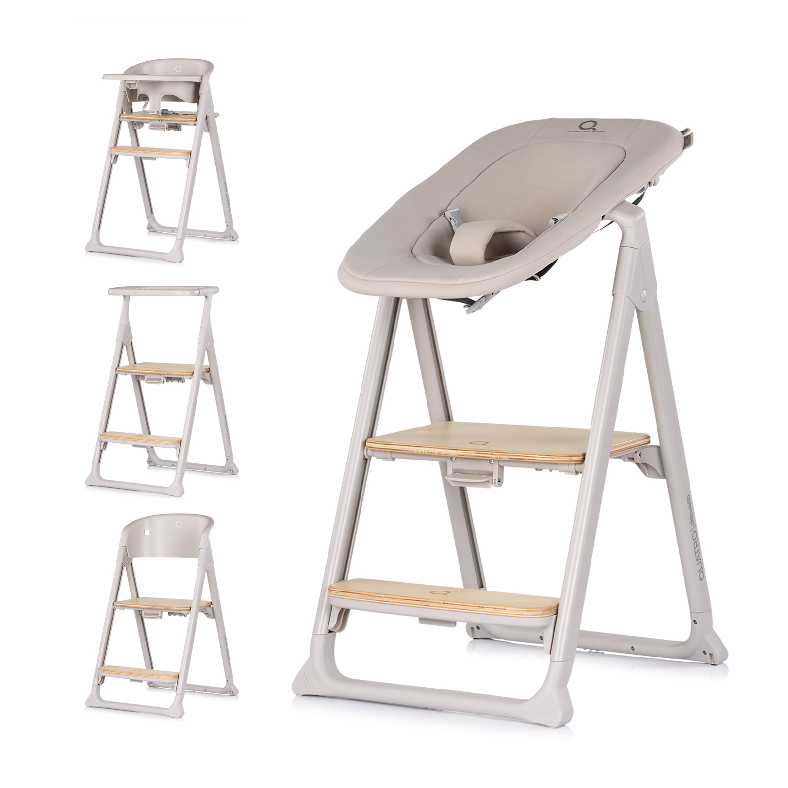 Столче за хранене 4 в 1 QUATRO светло бе