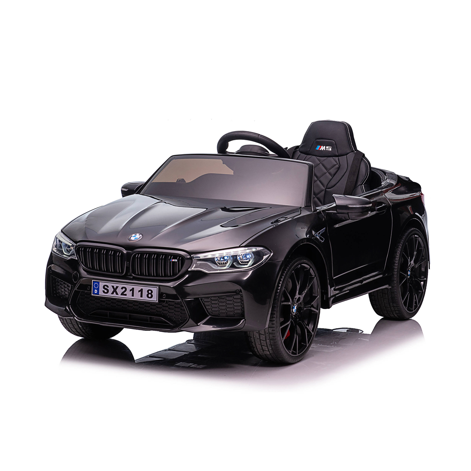 Ел. кола BMW M5 черна,EVAгуми,коженa