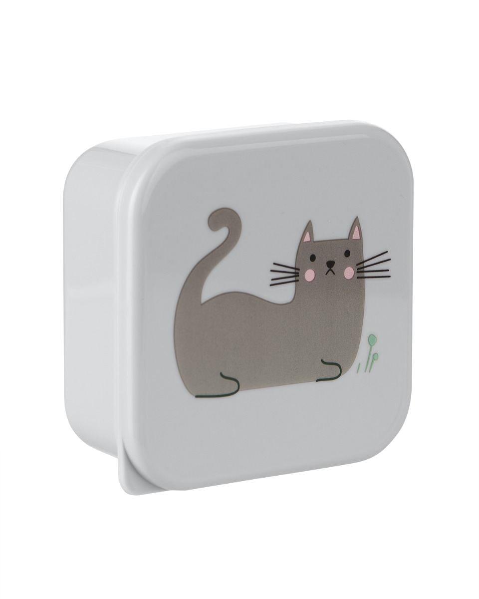 Кутии за храна 4 бр Kitty Cat Grey