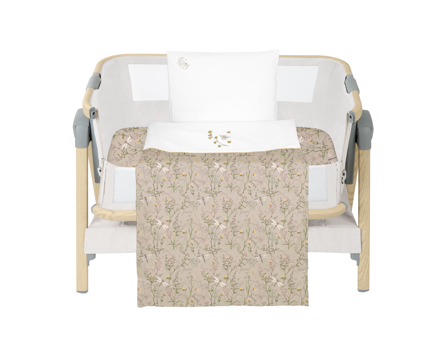 Бебешки спален комплект за мини-кошара 5ч Secret Garden Beige