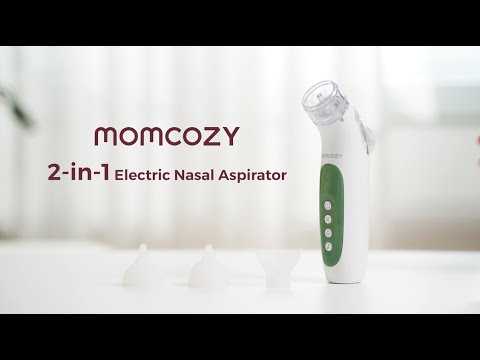 Електрически аспиратор за нос за бебета и деца 2 в 1 Momcozy със спрей и вакуум, със светлина и музика
