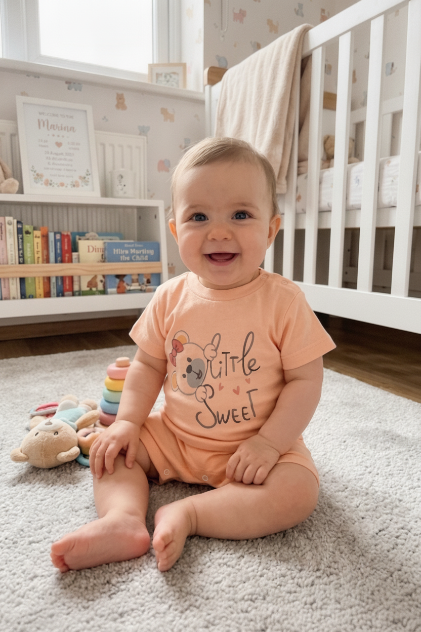 Бебешки ромпър Little Sweet с мече за сладки моменти